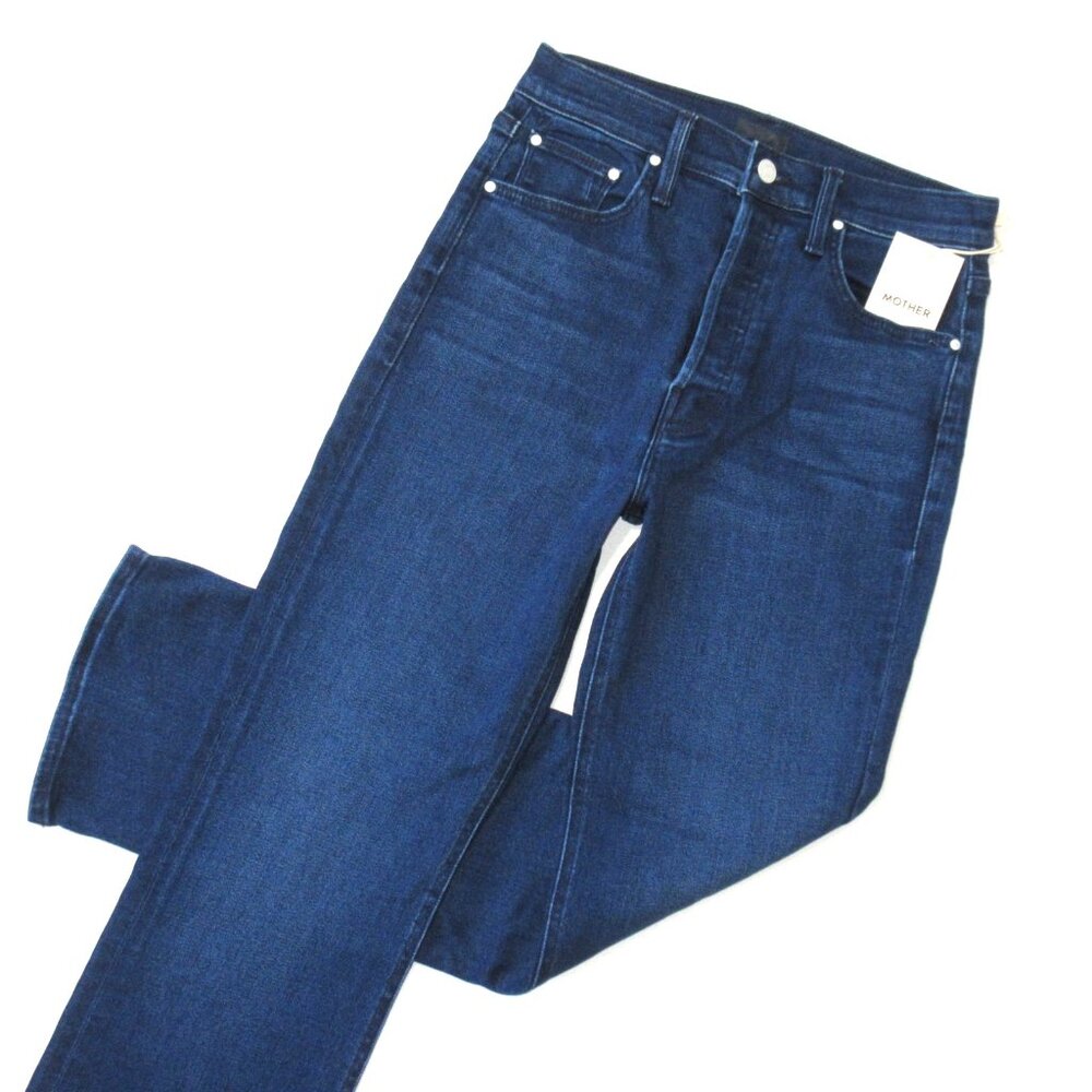 NWT MOTHER Tripper Dark Blue Women's Jeans - Taking Shape Color - High Rise - Picture 2 of 10